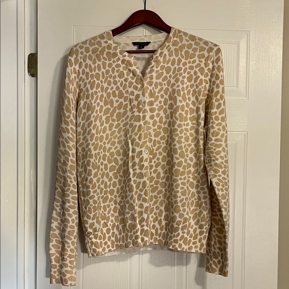 Tommy Hilfiger Beige and White Cardigan